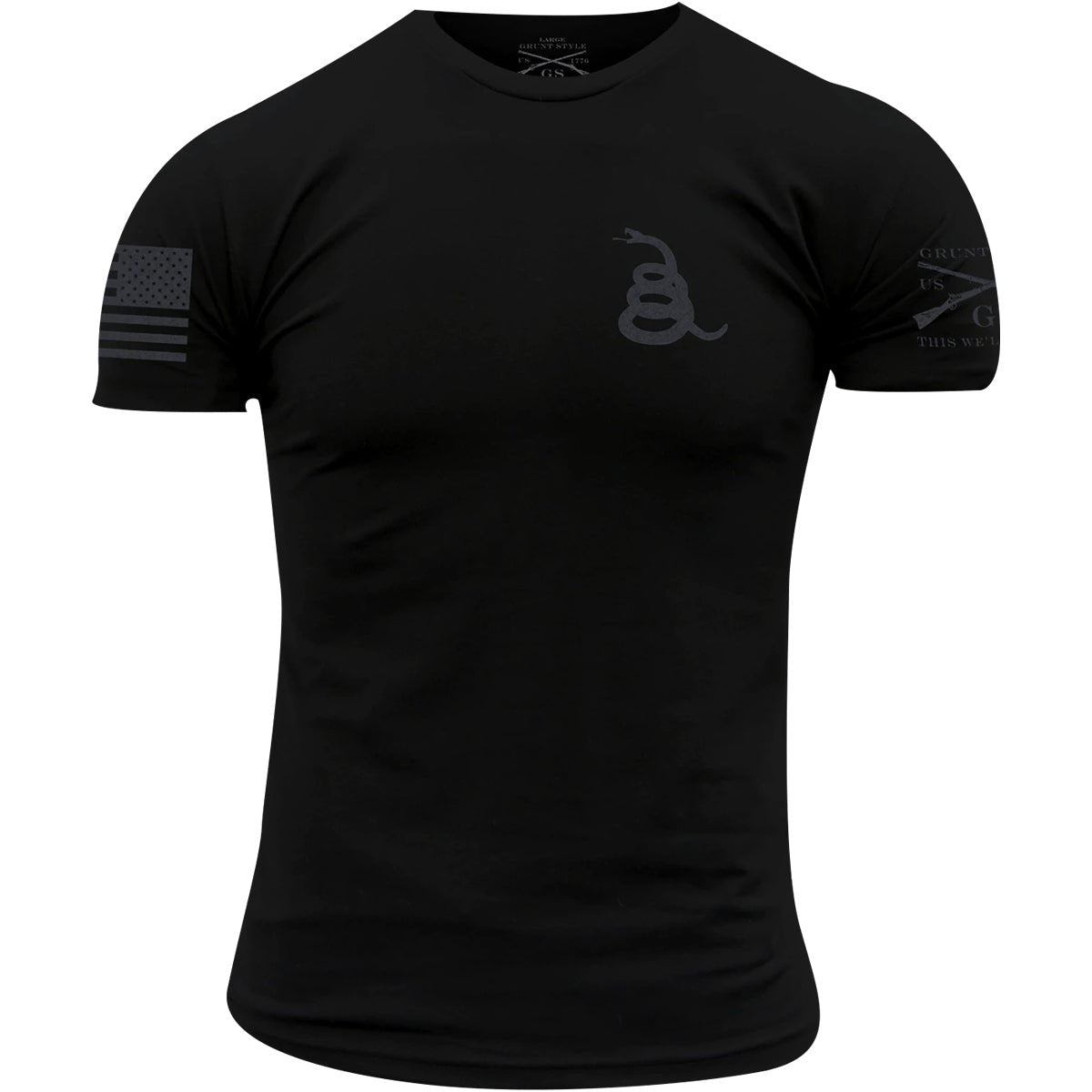 Grunt Style Concealed Gadsden Crewneck T-Shirt - Black - Forza Sports