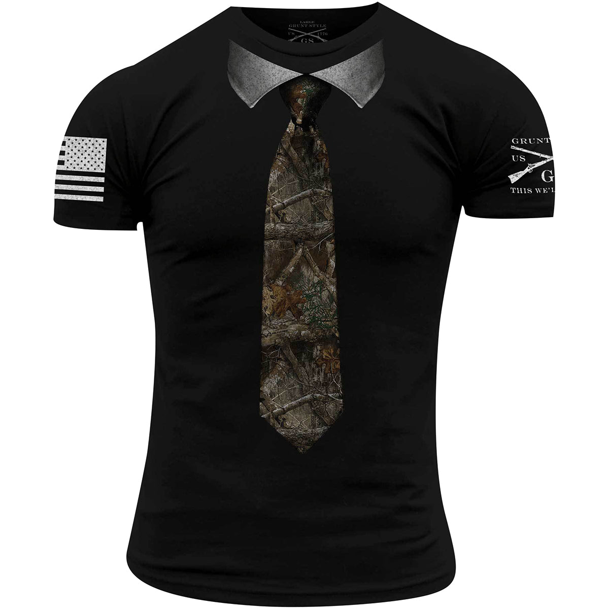Grunt Style Realtree Edge - Necktie T-Shirt - Black - Forza Sports