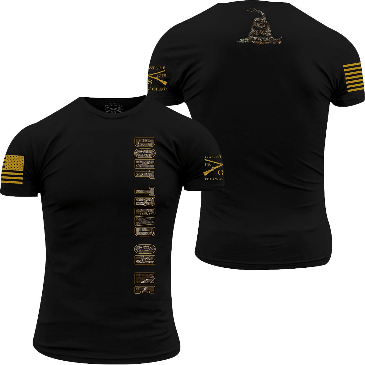 Grunt Style Realtree Edge - Don't Tread On Me T-Shirt - Black - Forza Sports