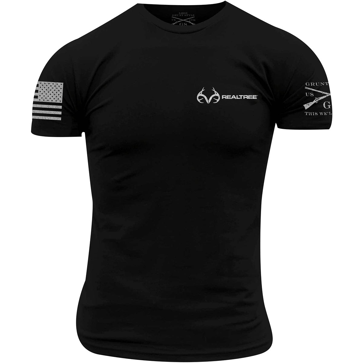 Grunt Style Realtree AP Snow - Hunting Flag T-Shirt - Black - Forza Sports