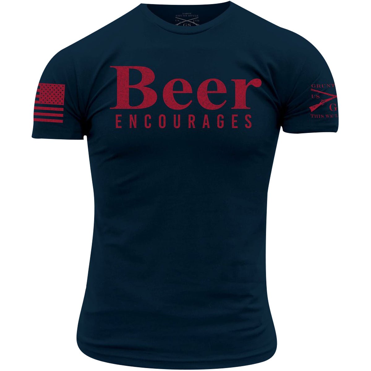 Grunt Style Beer Encourages T-Shirt - Midnight Navy - Forza Sports