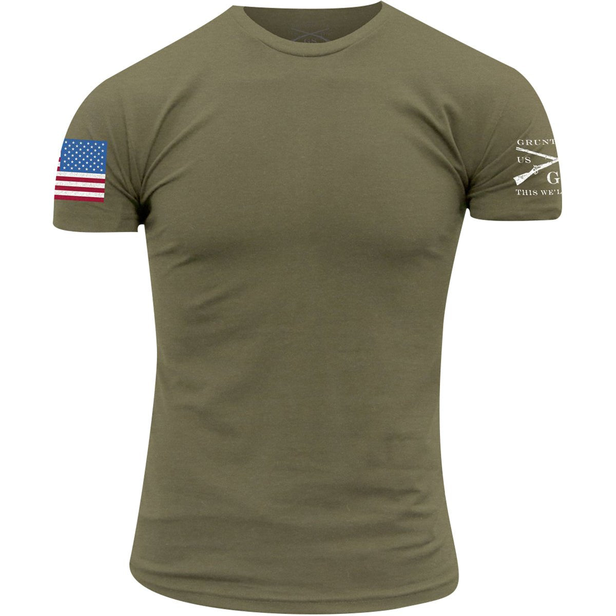 Grunt Style Full Color Flag Basic T-Shirt - Military Green - Forza Sports