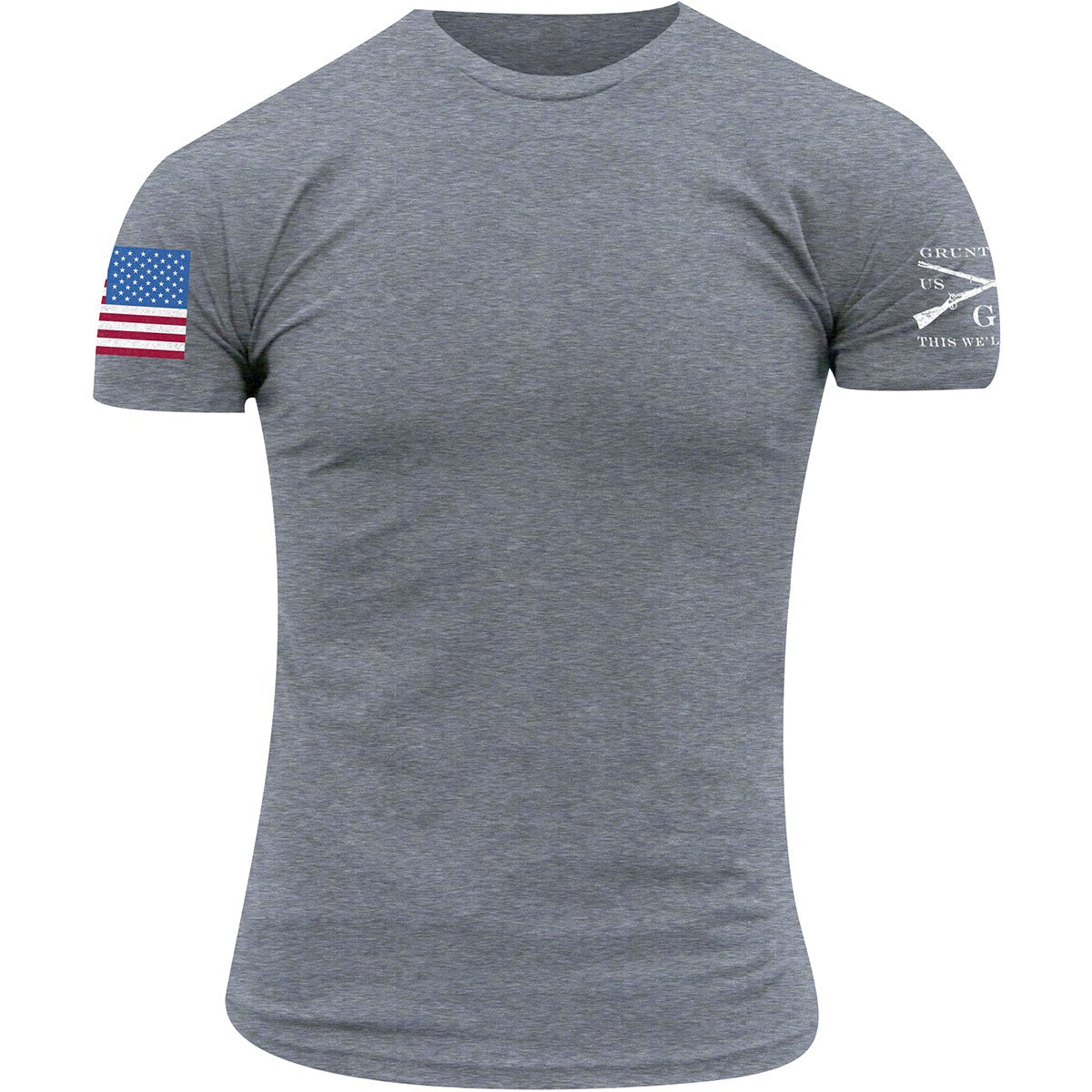 Grunt Style Full Color Flag Basic T-Shirt - Dark Heather Gray - Forza Sports