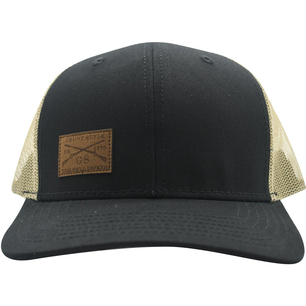 Grunt Style Logo Leather Patch Hat - Black - Forza Sports