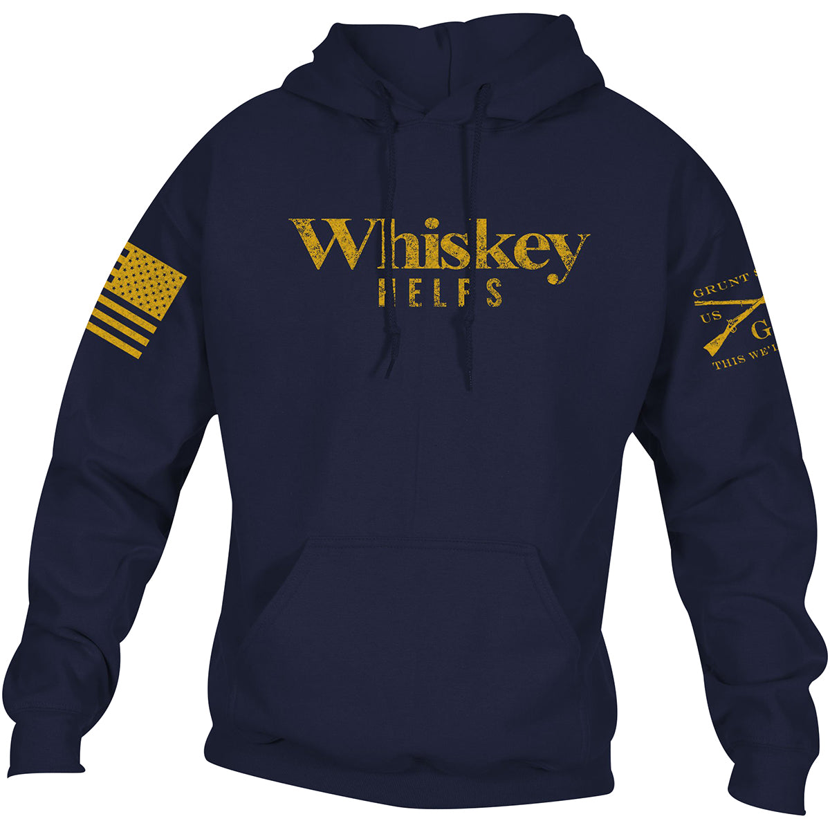 Grunt Style Whiskey Helps Pullover Hoodie - Navy Grunt Style
