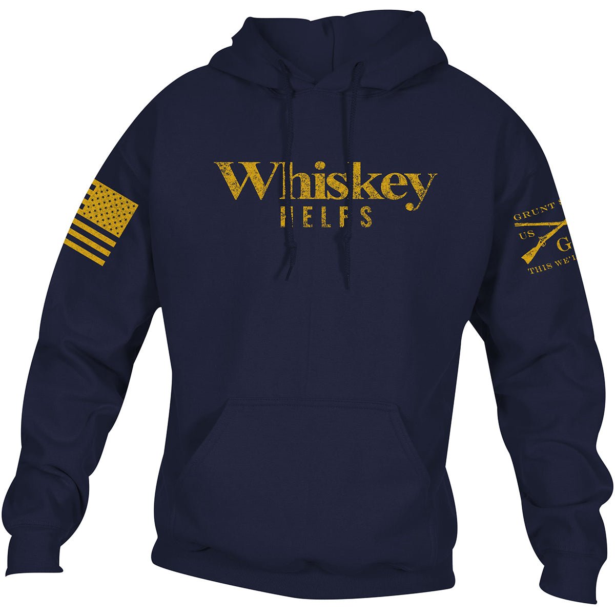 Grunt Style Whiskey Helps Pullover Hoodie - Navy - Forza Sports