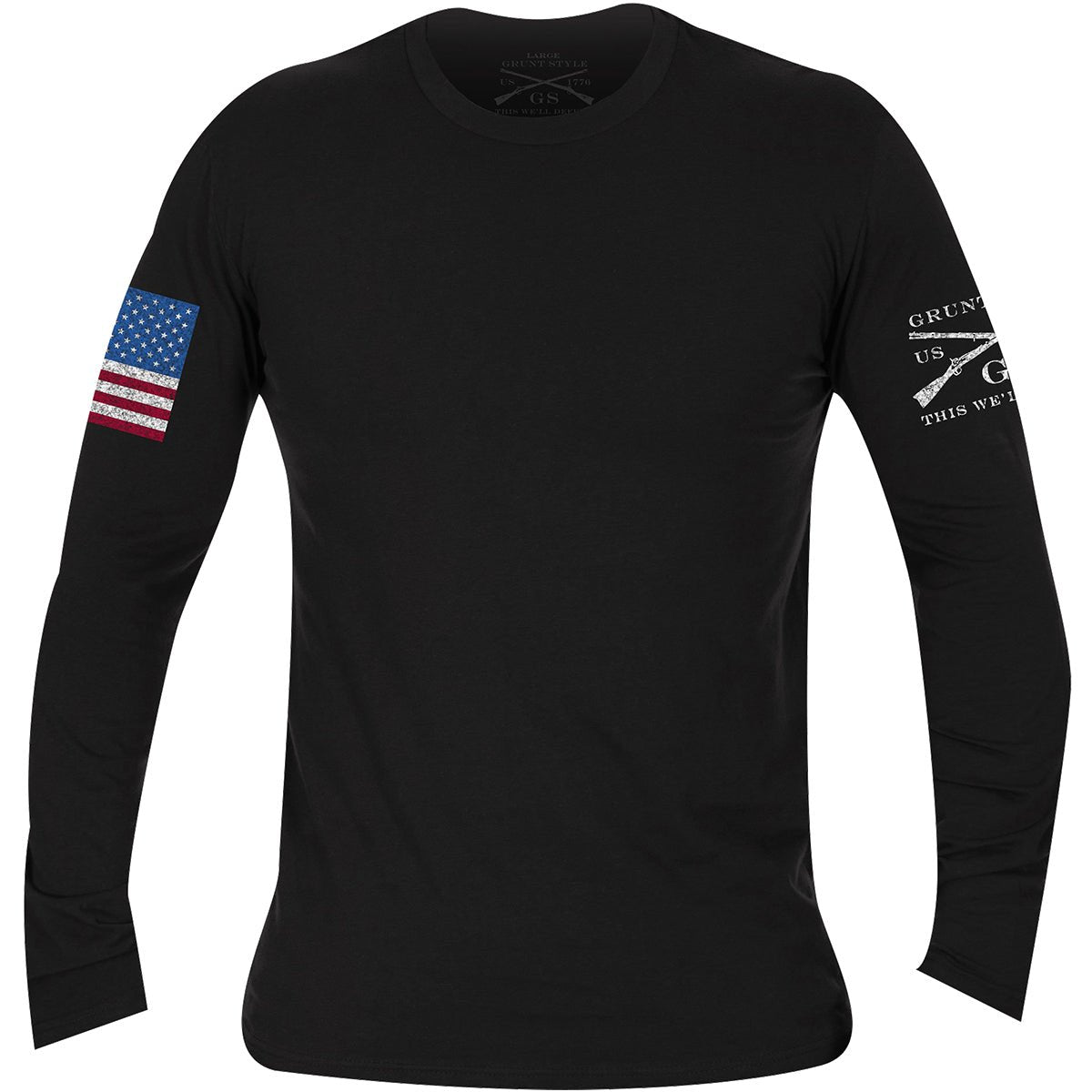 Grunt Style Full Color Flag Basic Long Sleeve T-Shirt - Black - Forza Sports