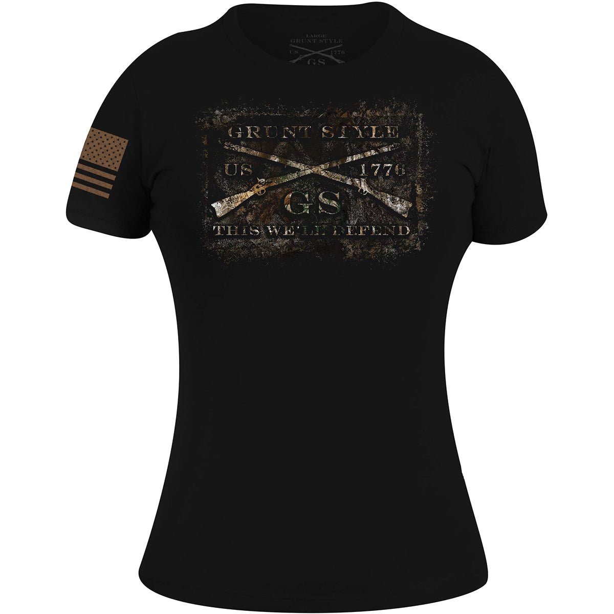 Grunt Style Women's Realtree Edge Full Grunt Style Logo T-Shirt - Black - Forza Sports