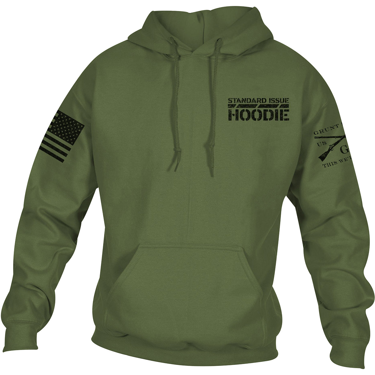 Grunt Style This Is My Hoodie Pullover Hoodie - Military Green Grunt Style