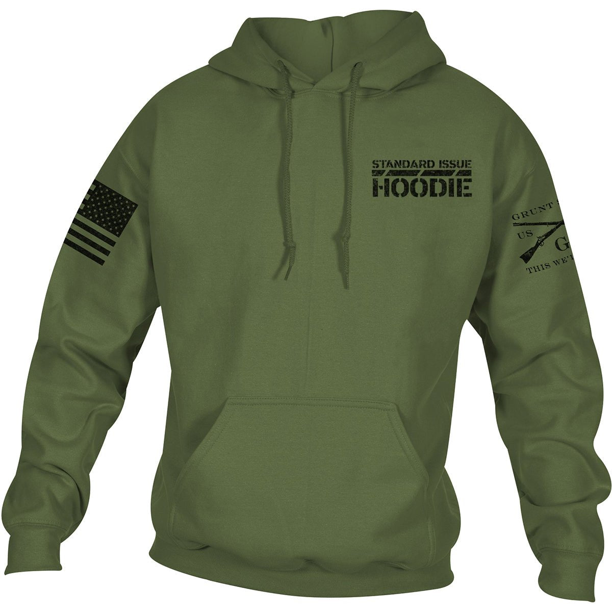 Grunt Style This Is My Hoodie Pullover Hoodie - Military Green - Forza Sports