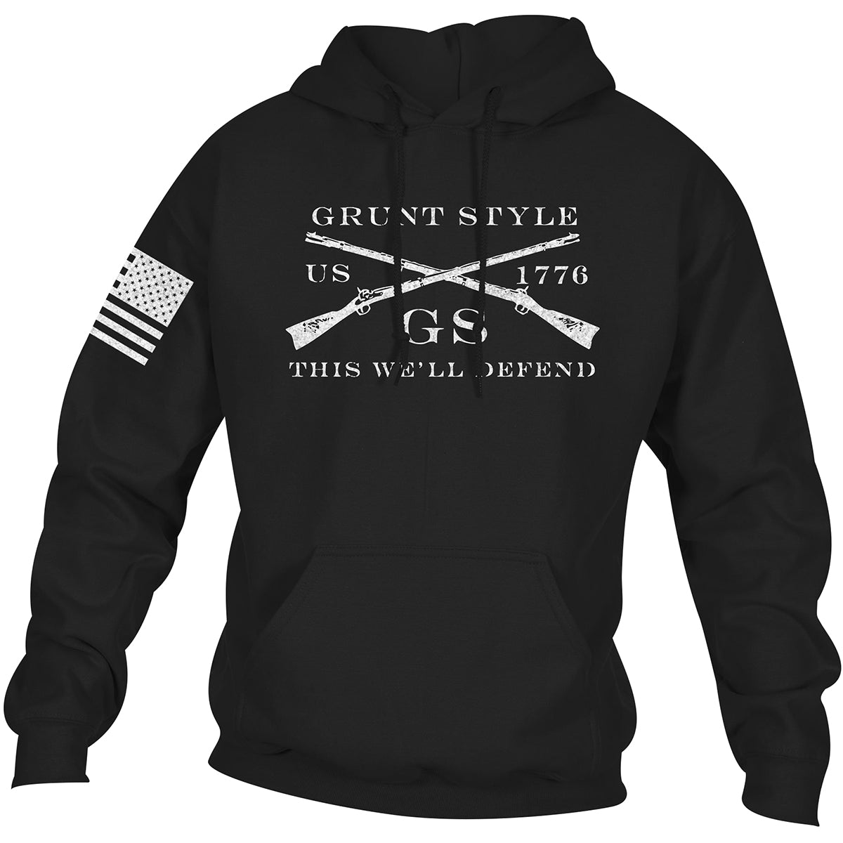 Grunt Style Logo Basic Pullover Hoodie - Black - Forza Sports