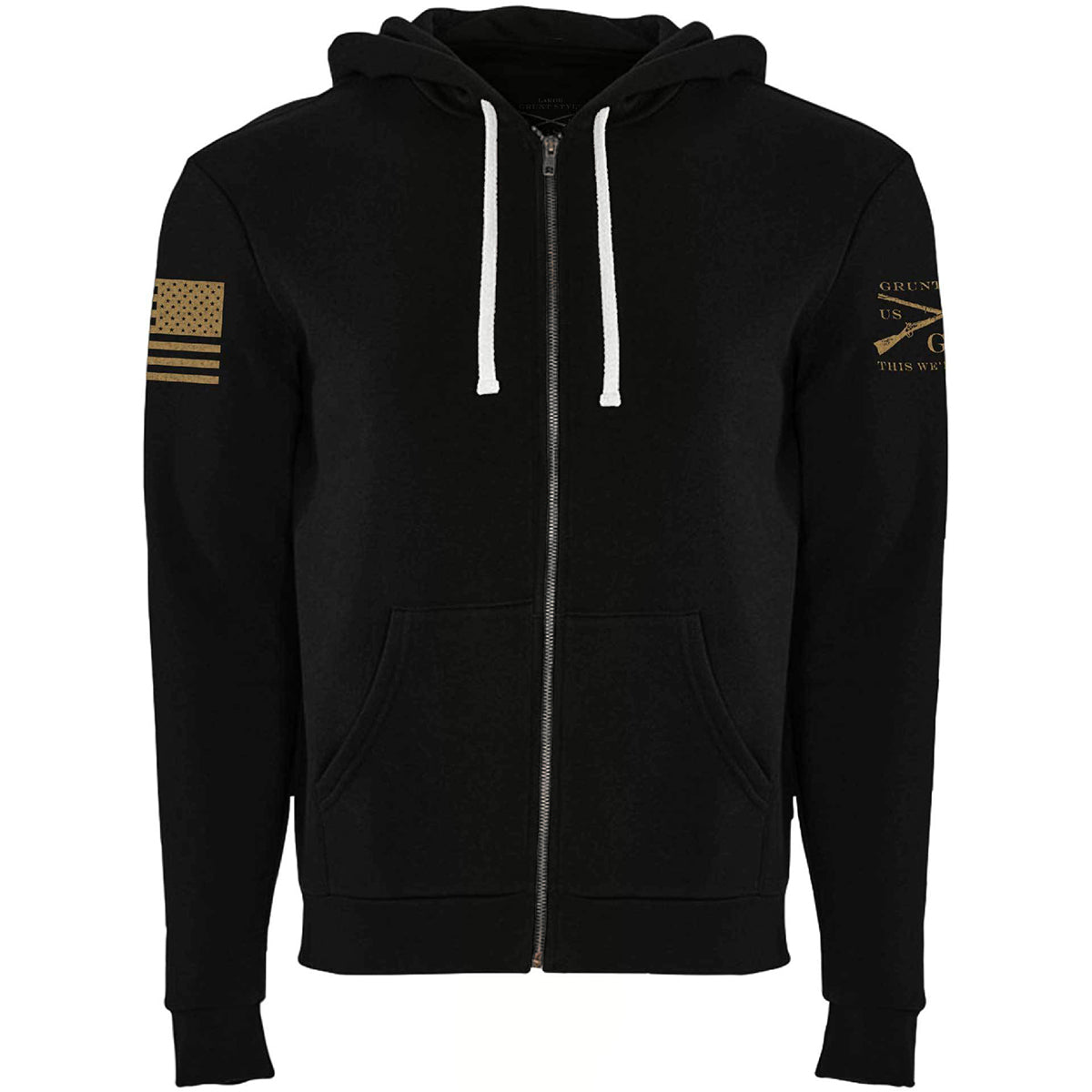 Grunt Style Premium Basic Full Zip Hoodie - Black - Forza Sports