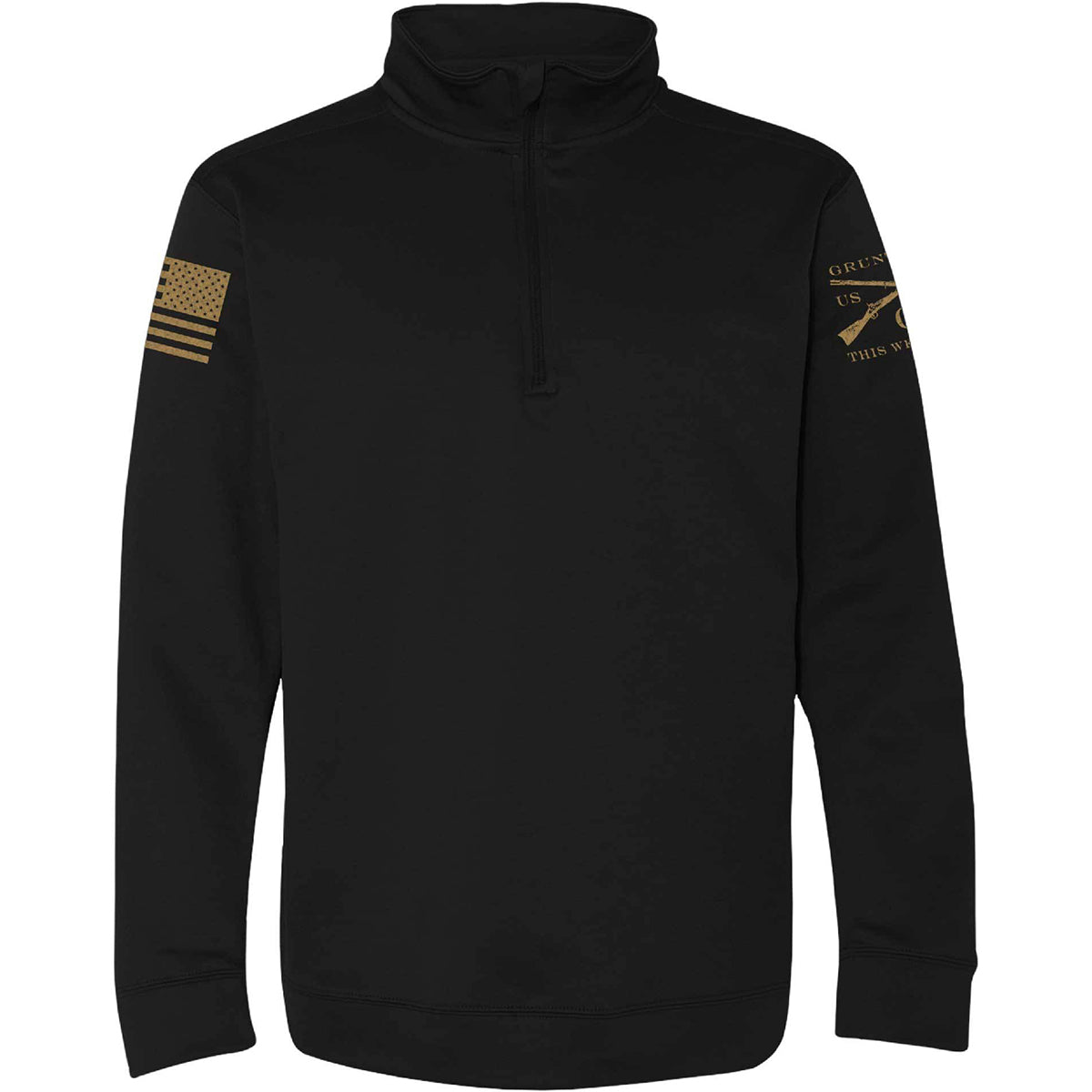 Grunt Style Basic Poly Quarter Zip Hoodie - Black - Forza Sports