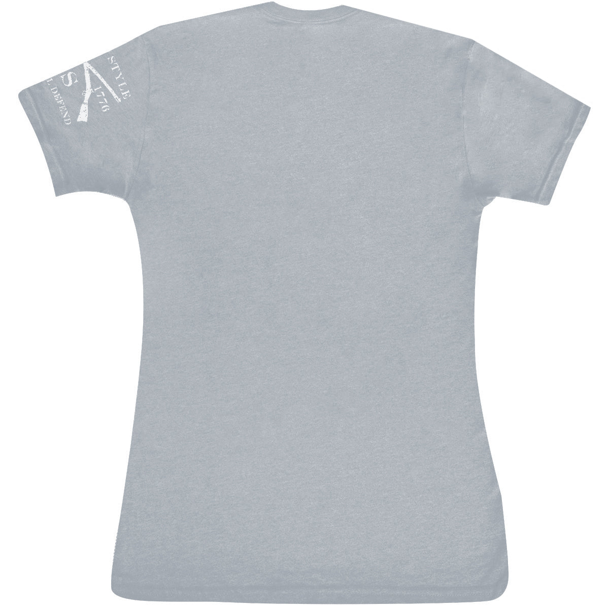 Grunt Style Women's Full Color Flag Basic V - Neck T-Shirt - Heather Gray - Forza Sports
