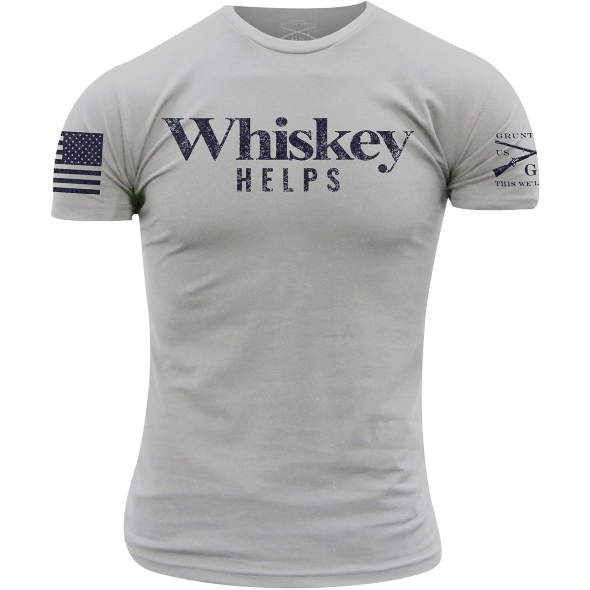 Grunt Style Whiskey Helps T-Shirt - Light Gray - Forza Sports