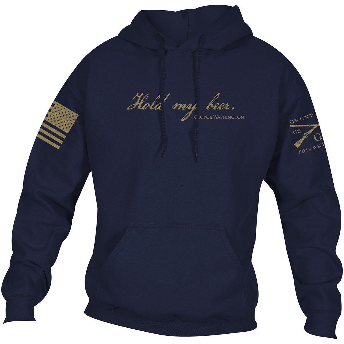 Grunt Style Hold My Beer Pullover Hoodie - Midnight Navy - Forza Sports