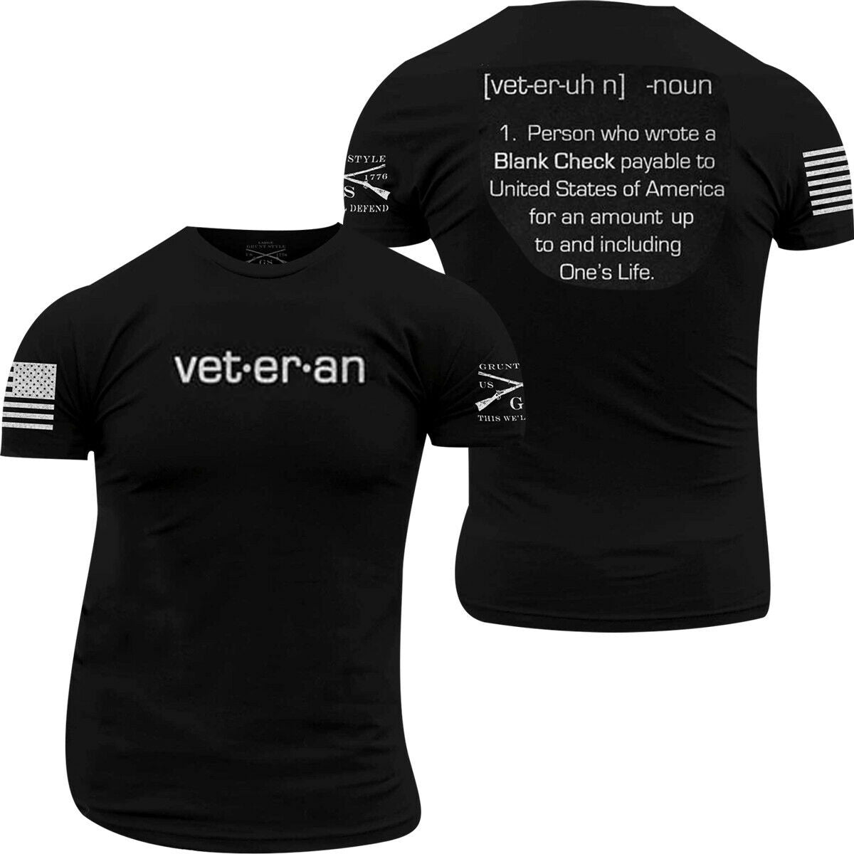 Grunt Style Blank Check T-Shirt - Black - Forza Sports