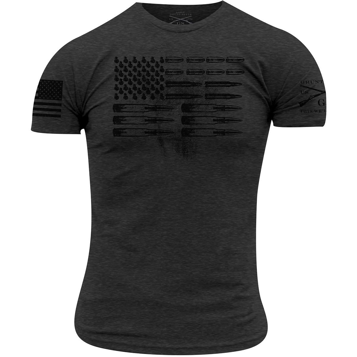 Grunt Style Ammo Flag T-Shirt - Heather Charcoal - Forza Sports