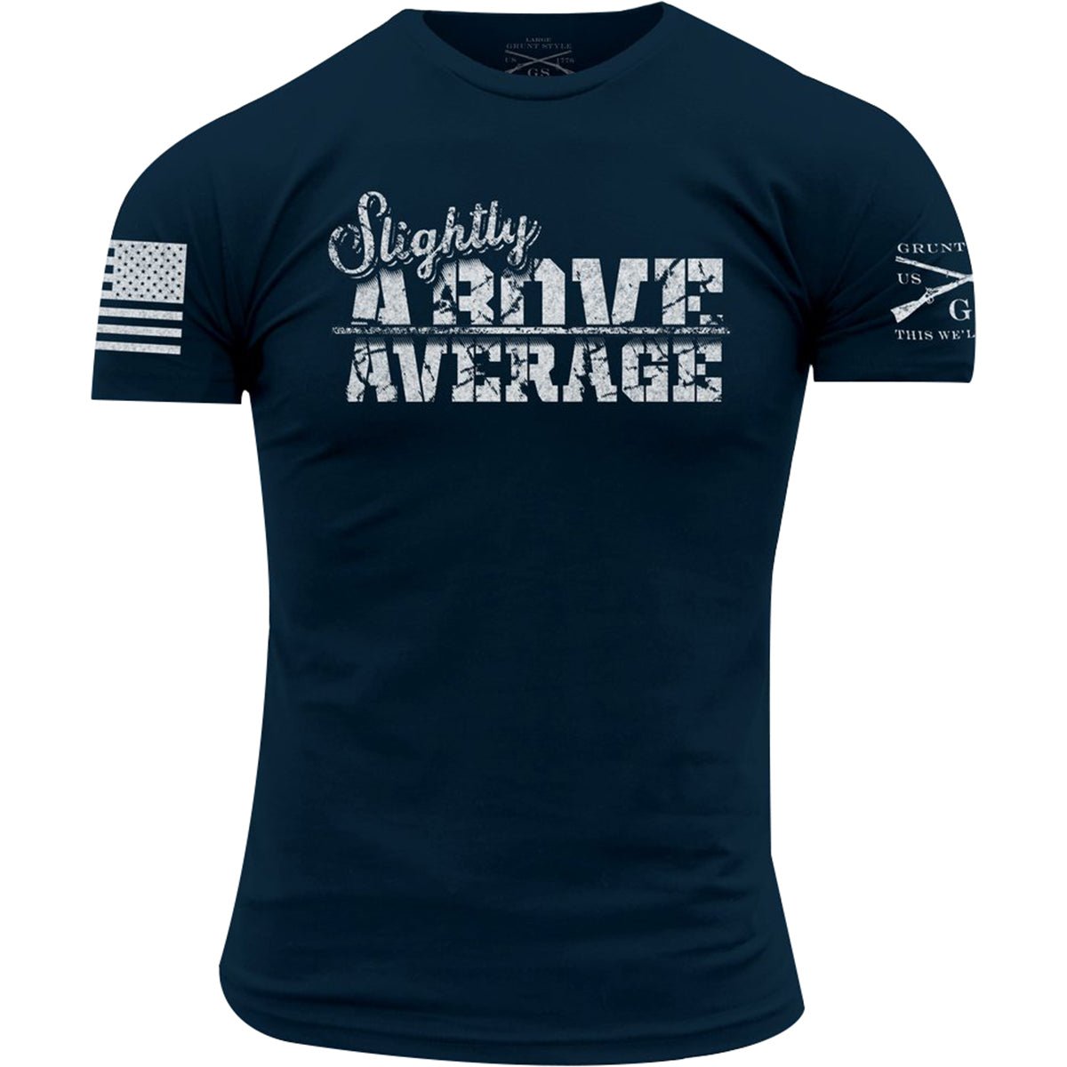 Grunt Style Slightly Above Average Crewneck T-Shirt - Navy - Forza Sports