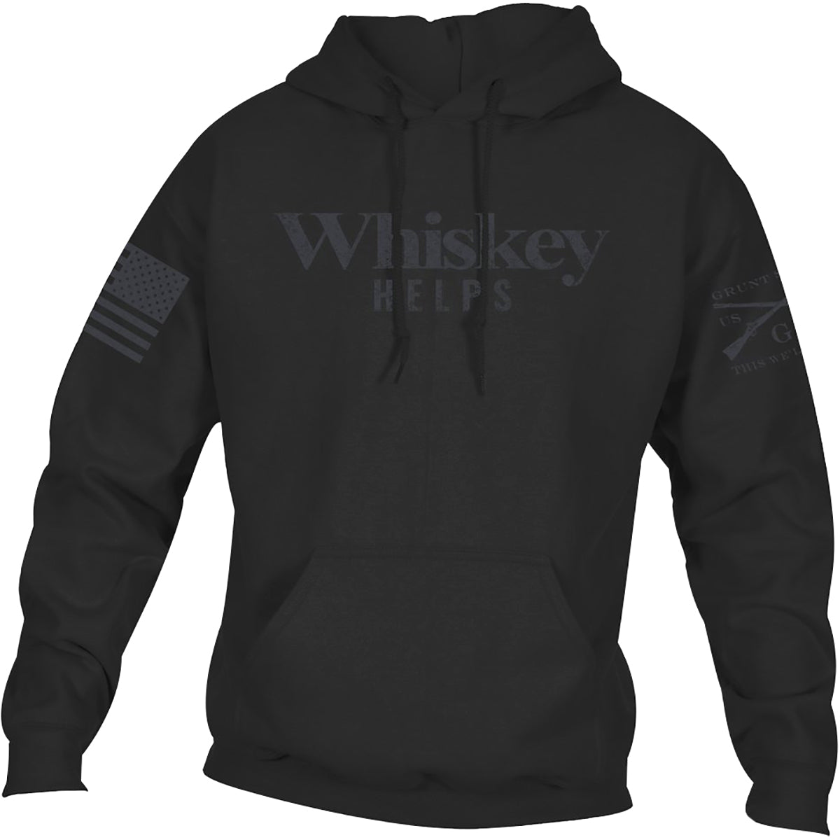 Grunt Style Whiskey Helps Pullover Hoodie - Black - Forza Sports