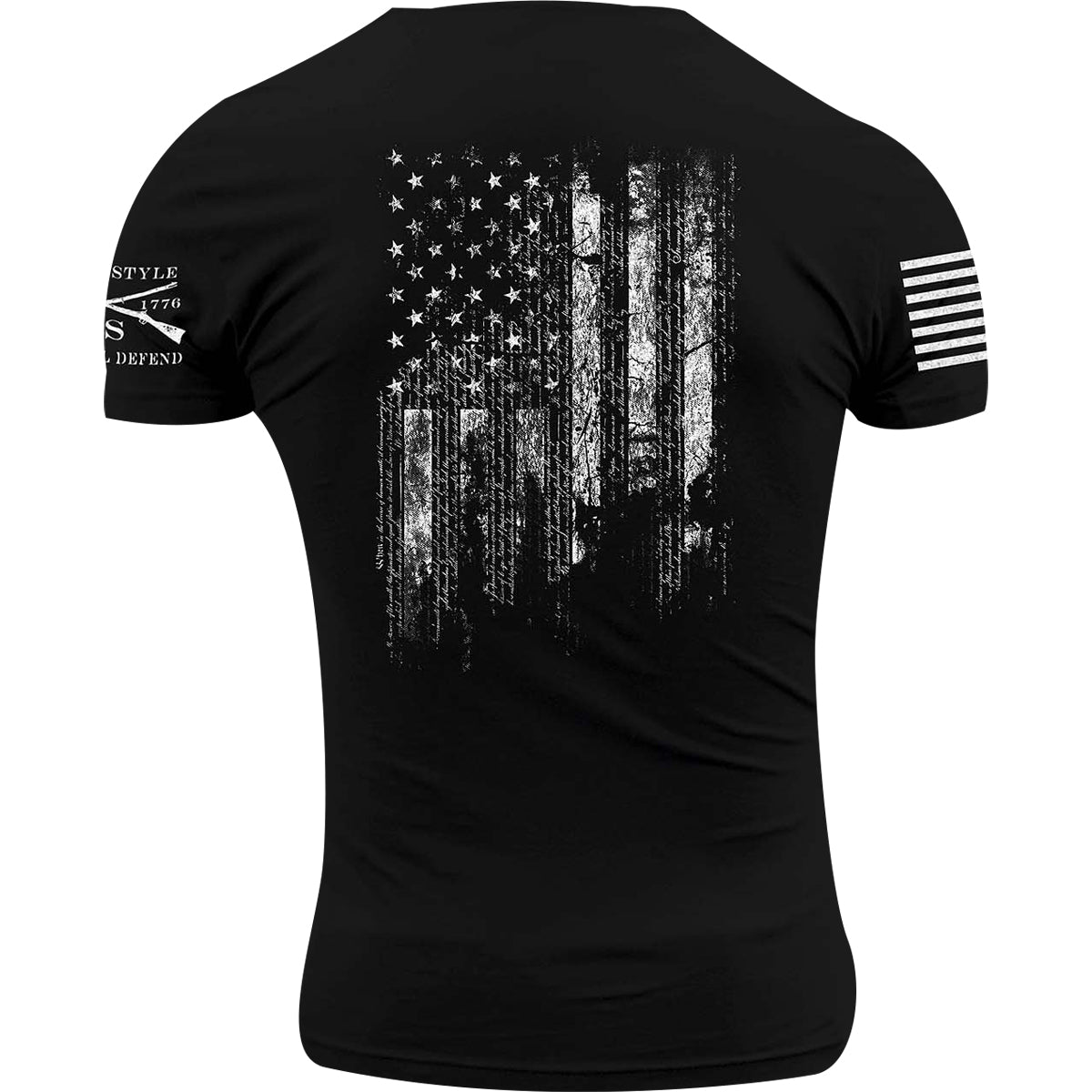 Grunt Style 1776 Flag Crewneck T-Shirt - Black - Forza Sports