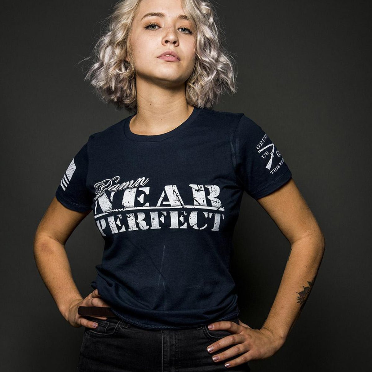 Grunt Style Women's Damn Near Perfect Crewneck T-Shirt - Midnight Navy - Forza Sports