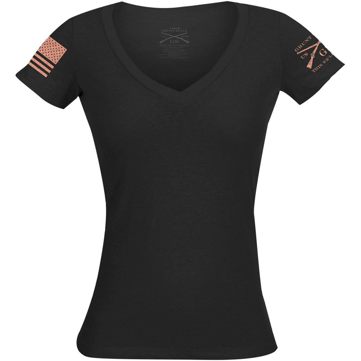 Grunt Style Women's Basic V - Neck T-Shirt - Black - Forza Sports
