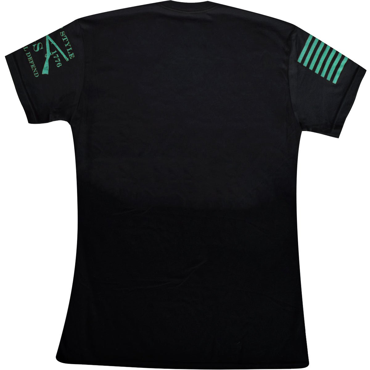 Grunt Style Women's Rifle Flag Crewneck T-Shirt - Black/Teal - Forza Sports