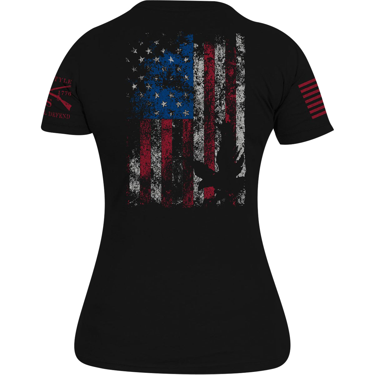 Grunt Style Women's Freedom Flag T-Shirt - Black Grunt Style
