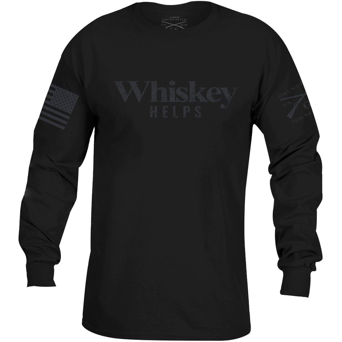 Grunt Style Whiskey Helps Black Label Long Sleeve T-Shirt - Black - Forza Sports