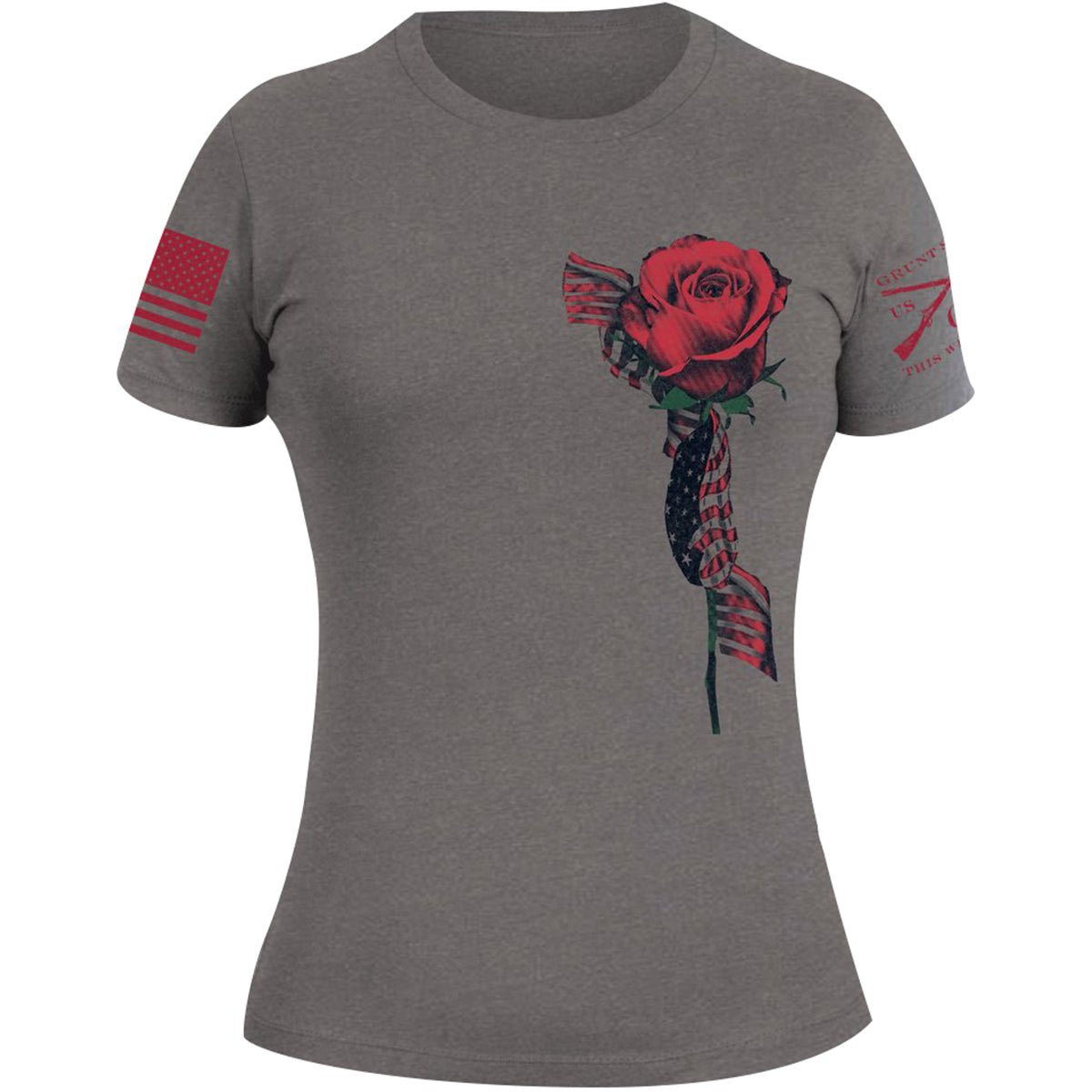 Grunt Style Women's Glory Rose T-Shirt - Dark Gray - Forza Sports
