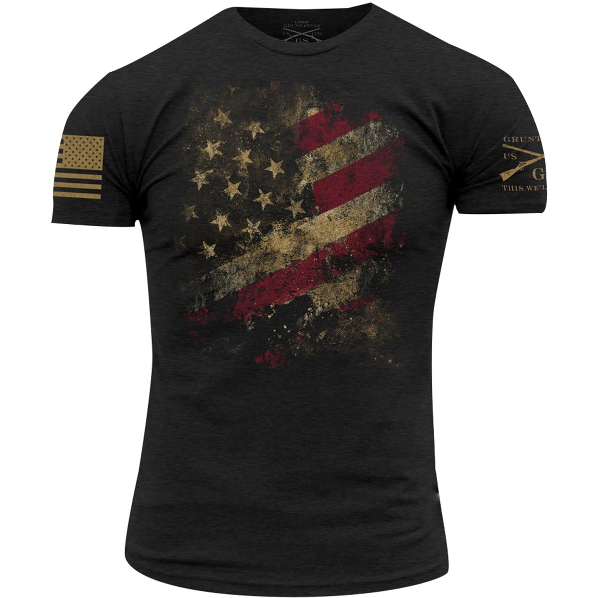 Grunt Style Worn Flag 2.0 T-Shirt - Black - Forza Sports