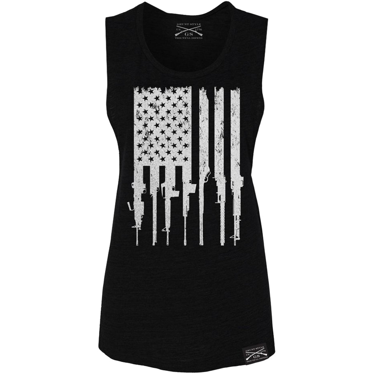 Grunt Style Women's Rifle Flag Tank Top - Black - Forza Sports