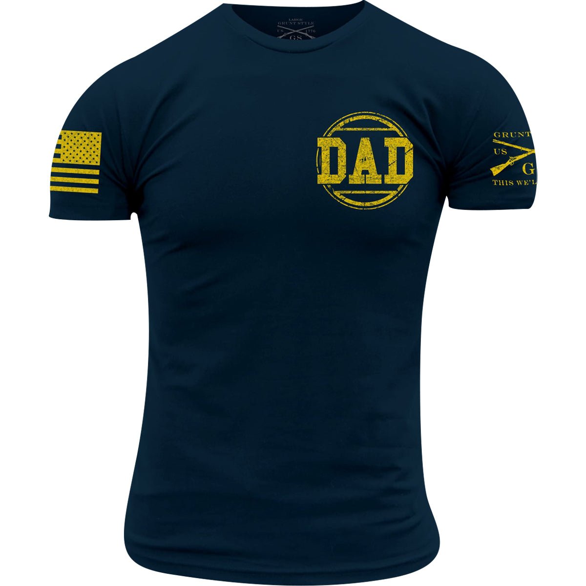 Grunt Style Dad Defend T-Shirt - Navy/Yellow - Forza Sports