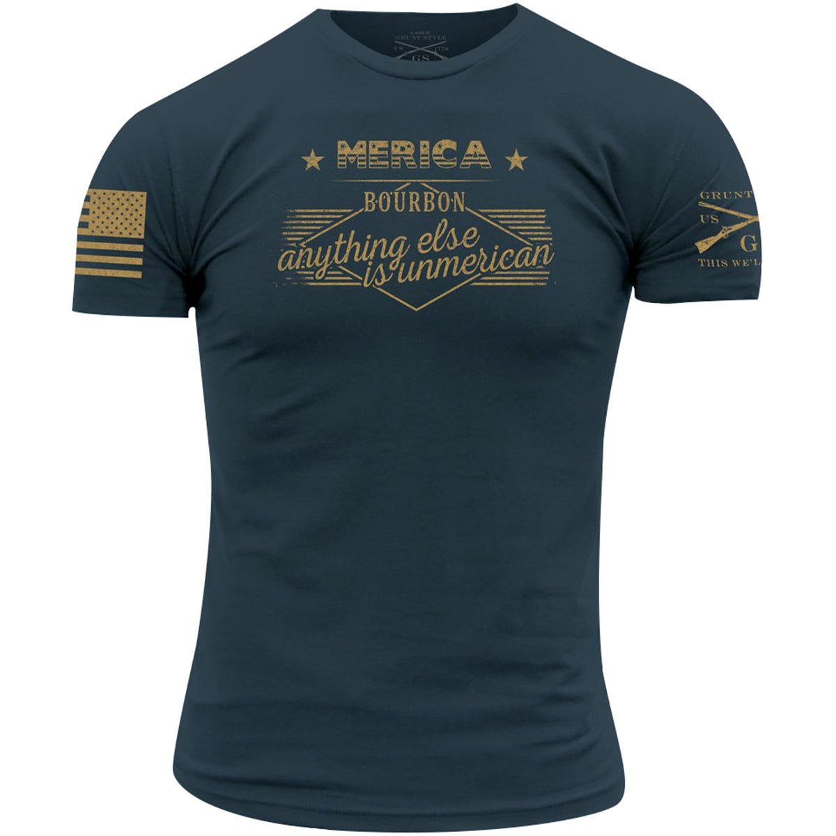 Grunt Style Merica Bourbon Unmerican T-Shirt - Blue - Forza Sports