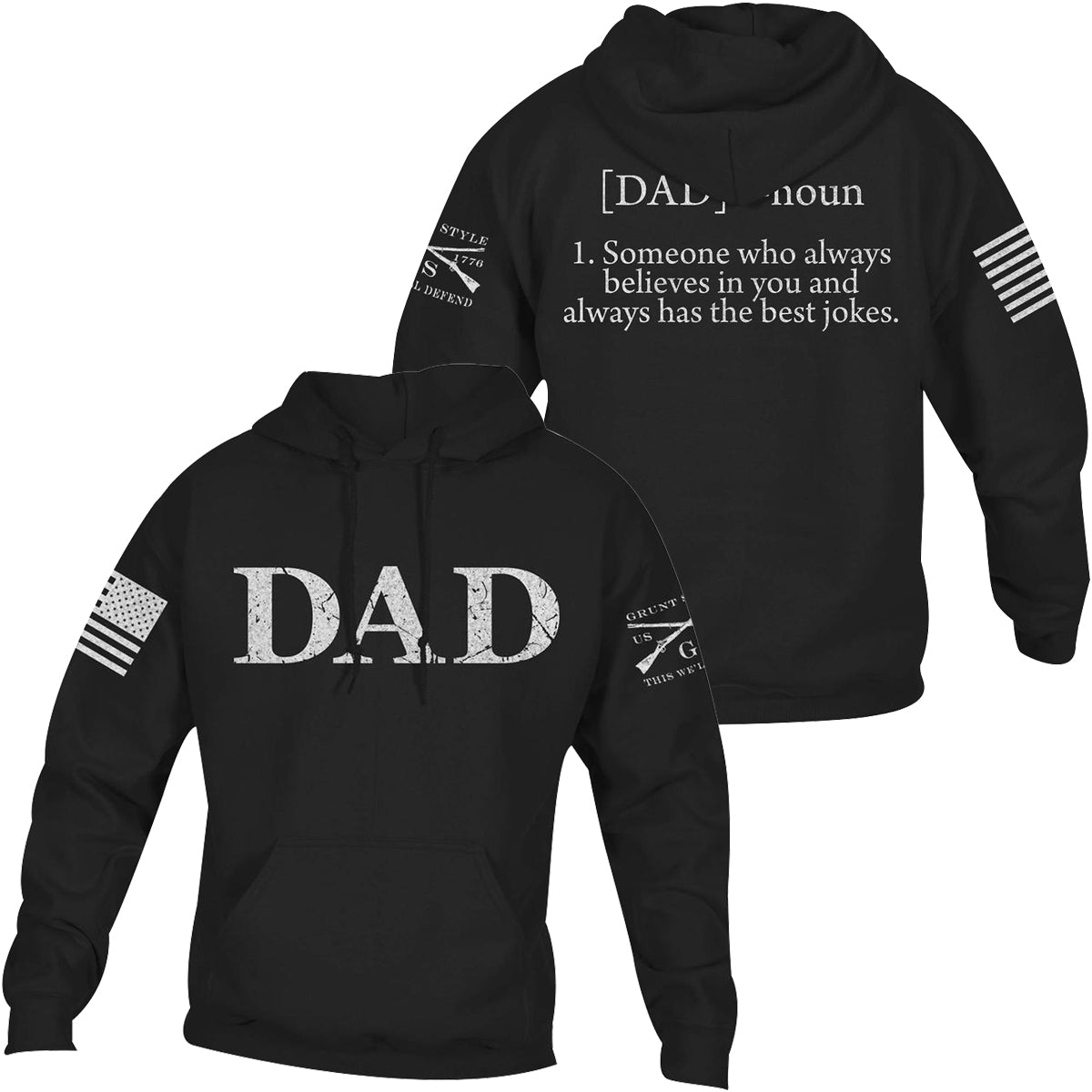 Grunt Style Dad Defined Pullover Hoodie - Black - Forza Sports