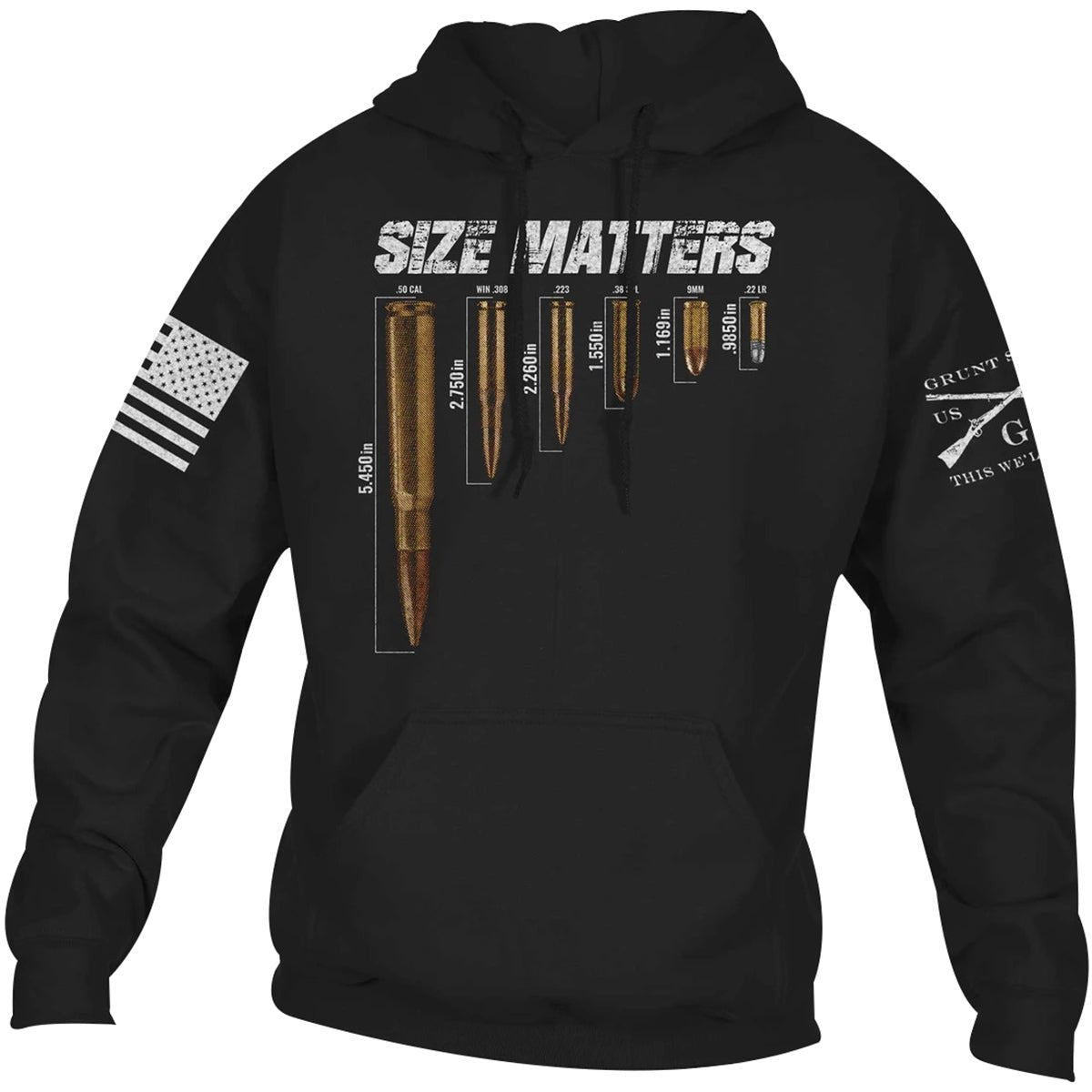 Grunt Style Size Matters Pullover Hoodie - Black - Forza Sports