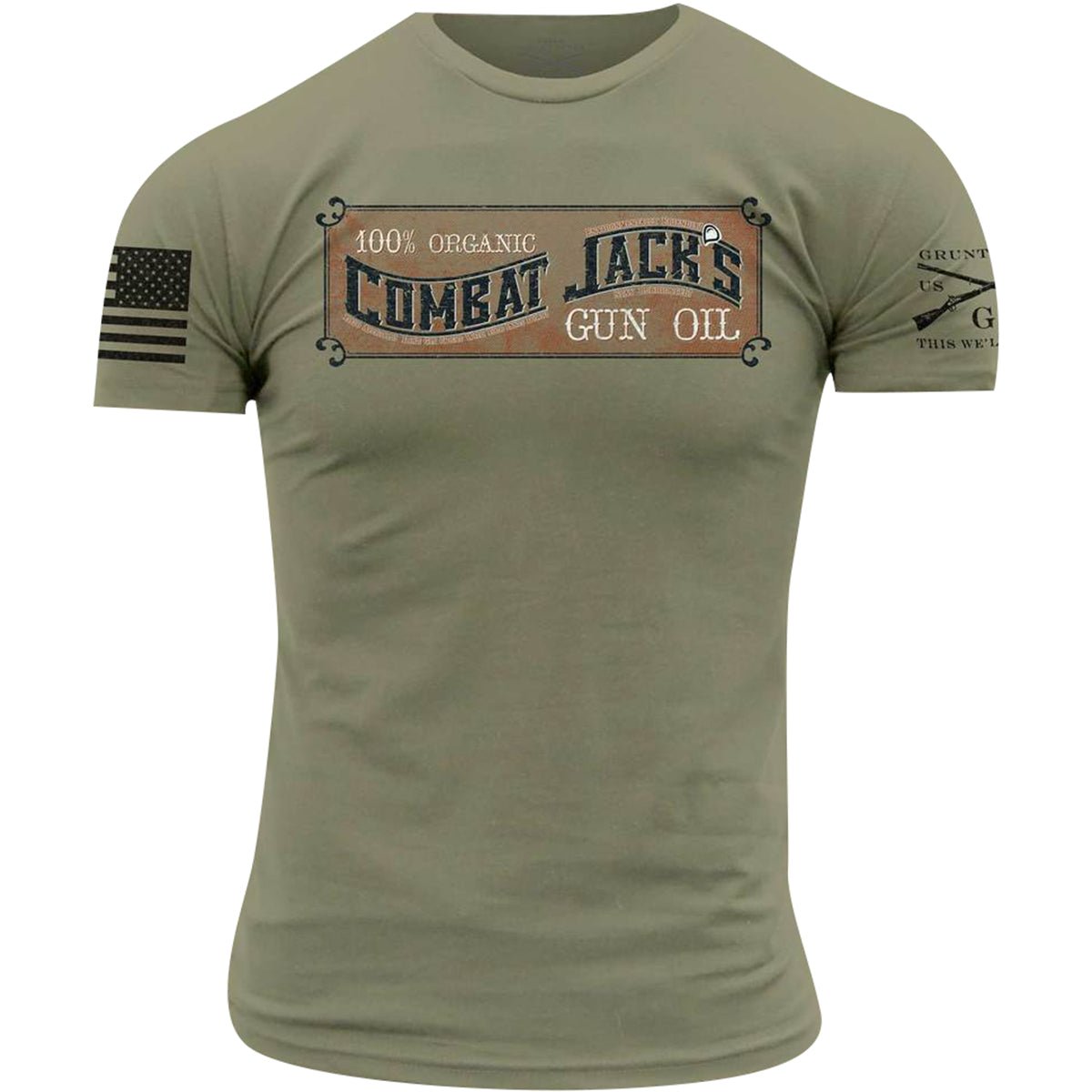 Grunt Style Combat Jack's Gun Oil T-Shirt - Olive Green - Forza Sports