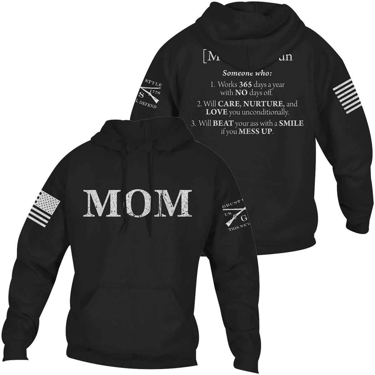 Grunt Style Mom Defined Pullover Hoodie - Black - Forza Sports
