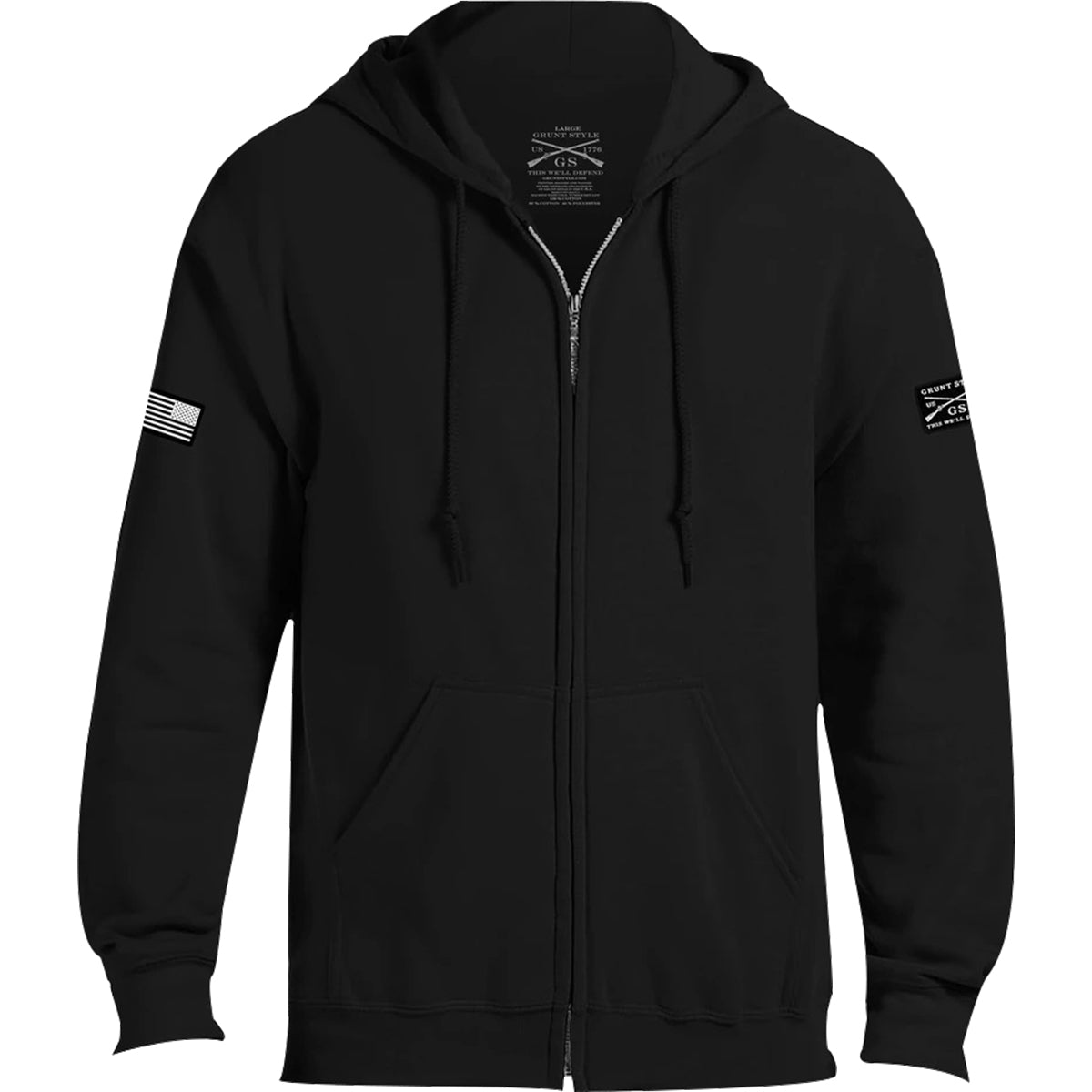 Grunt Style Basic Full Zip Hoodie 2.0 - Black - Forza Sports