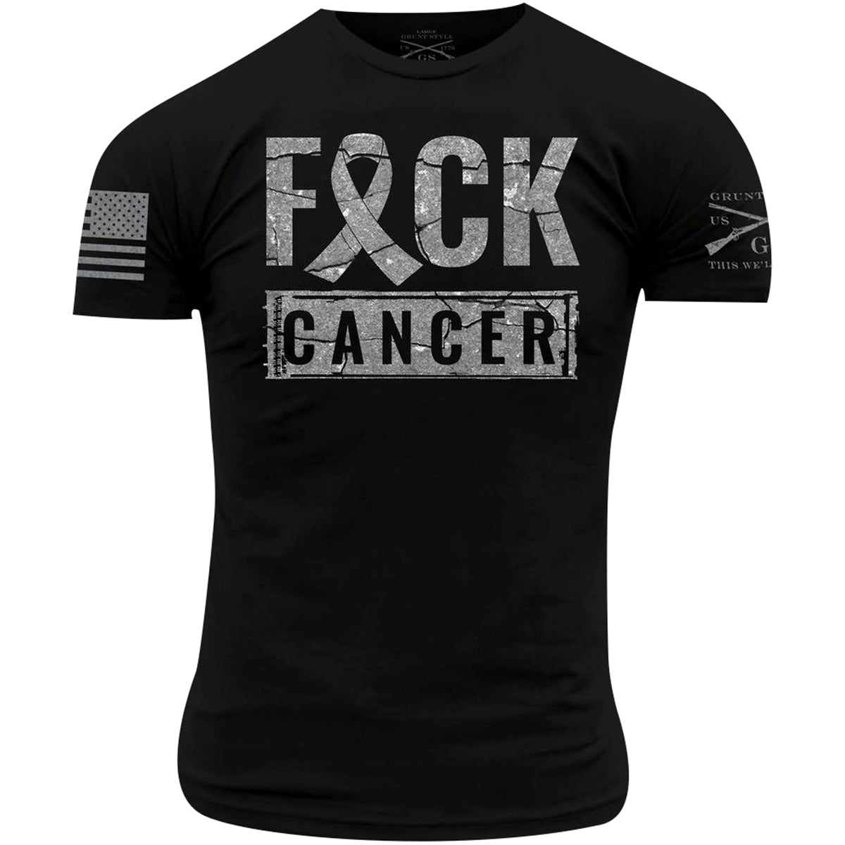 Grunt Style F*ck Cancer Throwback T-Shirt - Black - Forza Sports