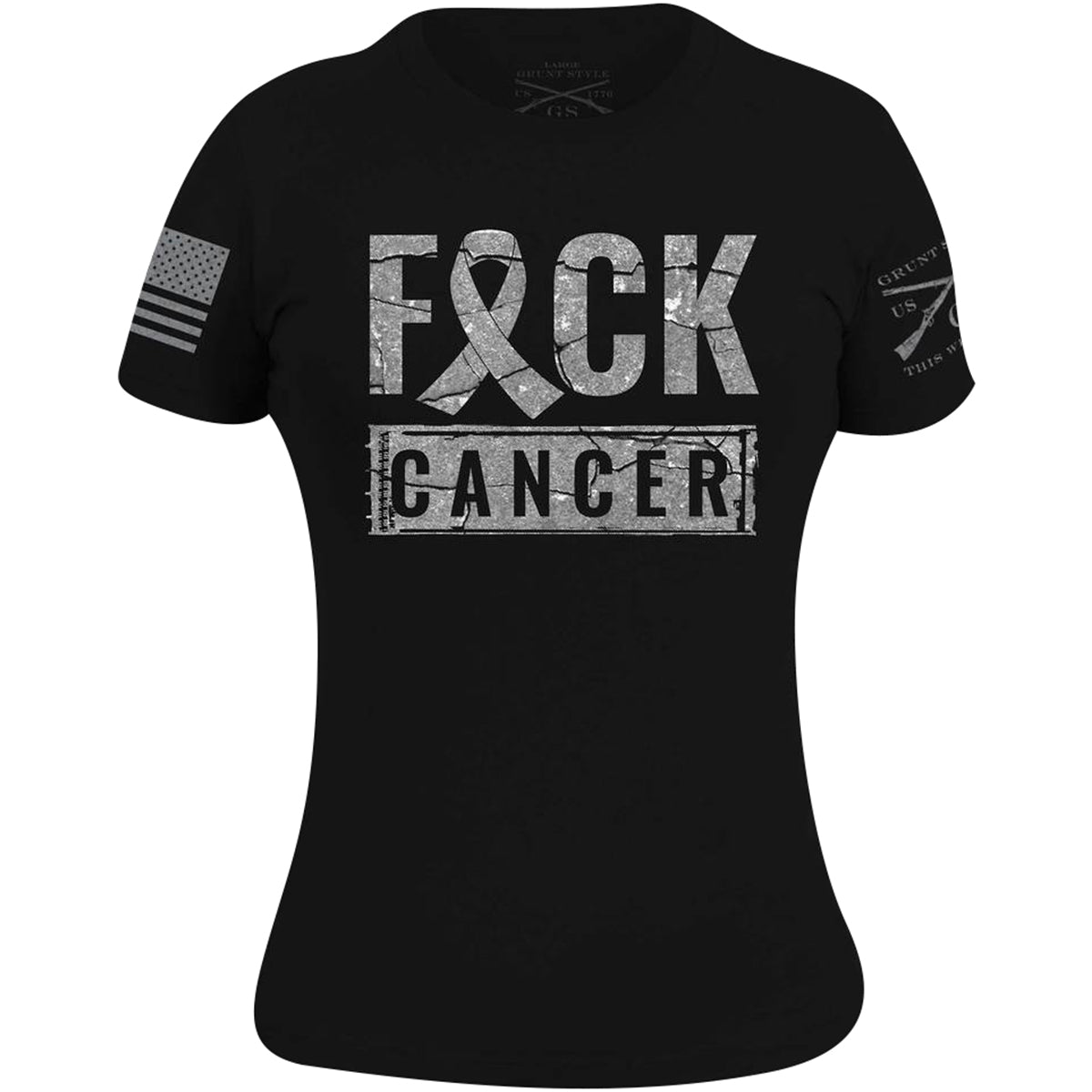 Grunt Style Women's F*ck Cancer Throwback T-Shirt - Black - Forza Sports