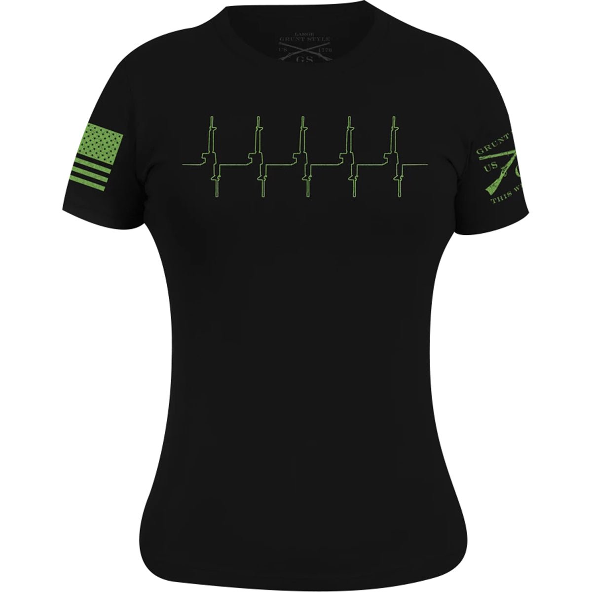 Grunt Style Women's Gun EKG T-Shirt - Black - Forza Sports