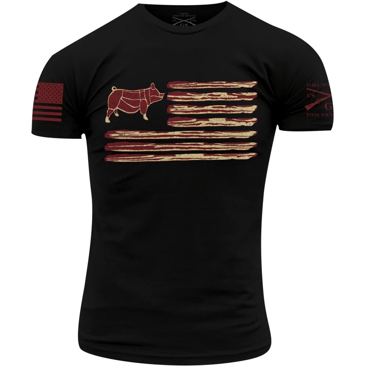 Grunt Style Bacon Flag T-Shirt - Black - Forza Sports