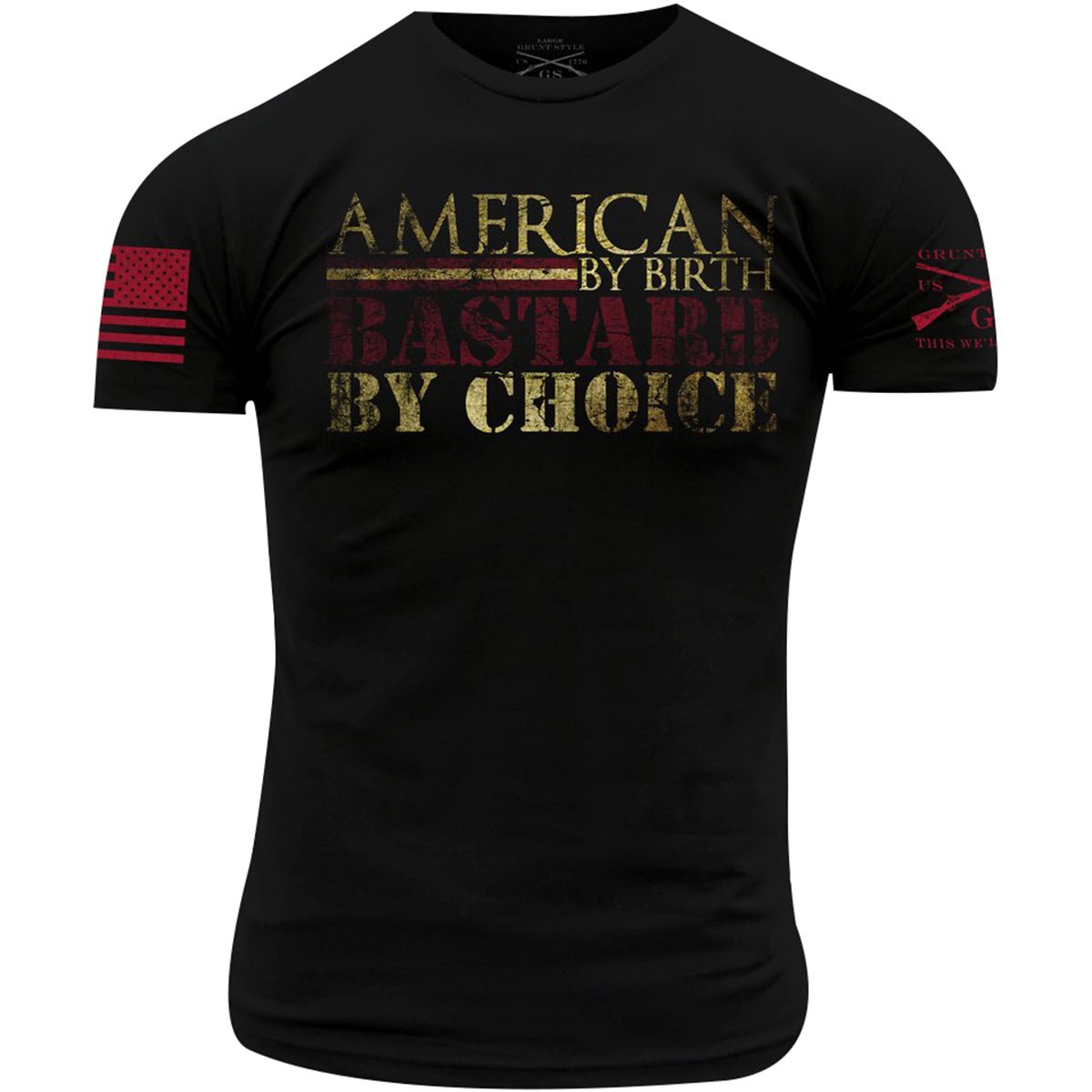 Grunt Style American By Birth T-Shirt - Black - Forza Sports