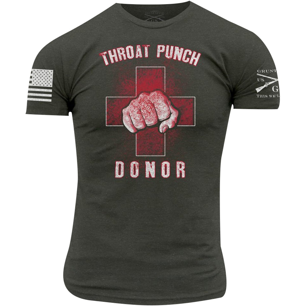 Grunt Style Throat Punch Donor 2.0 T-Shirt - Dark Gray - Forza Sports