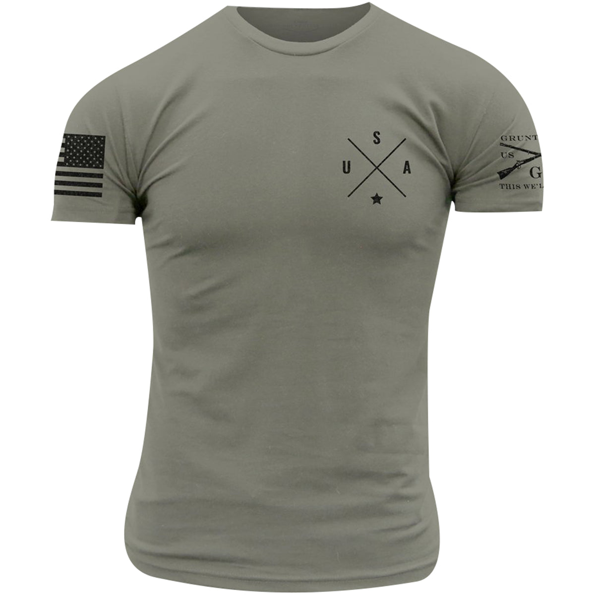 Grunt Style Simple USA T-Shirt - Stone Gray - Forza Sports