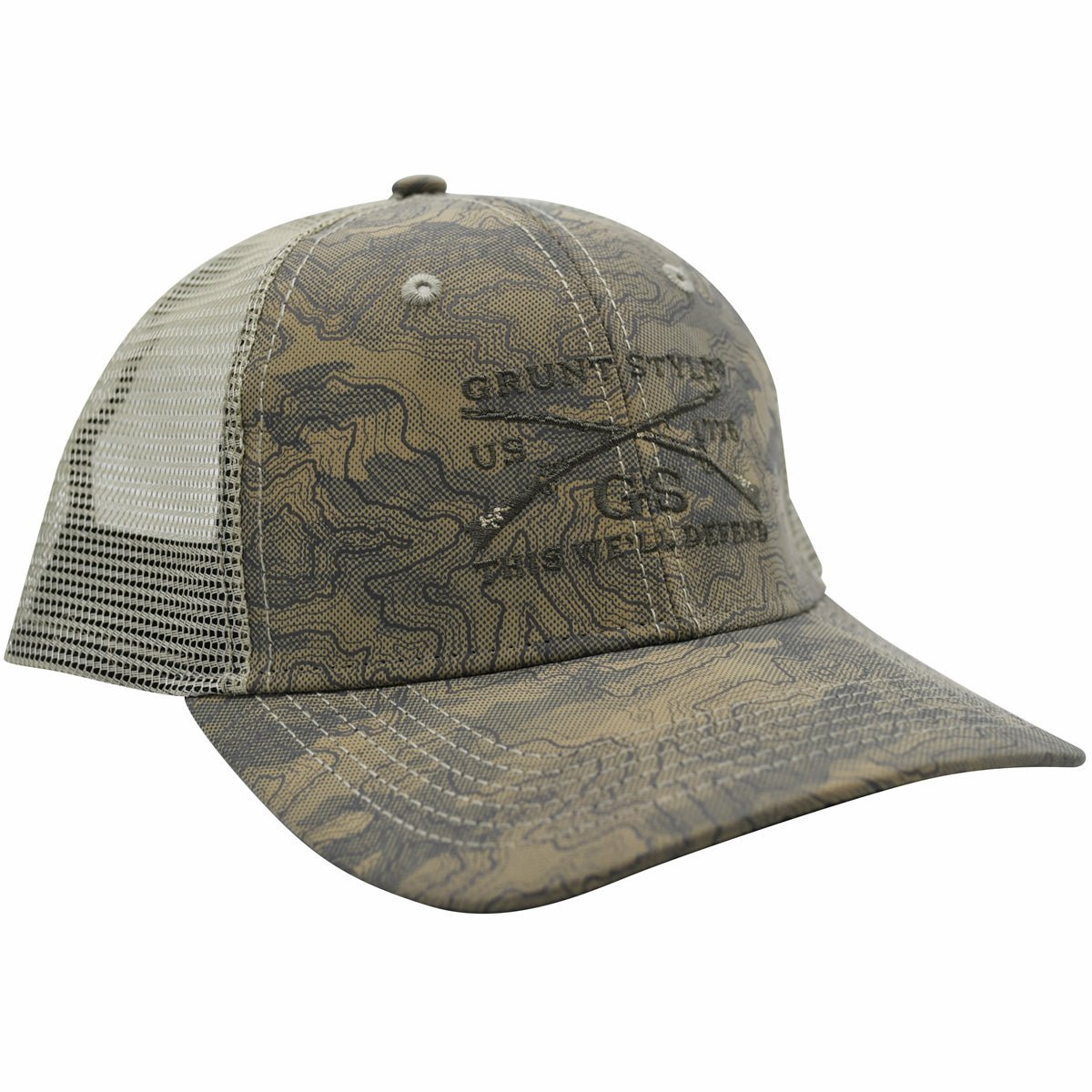Grunt Style Logo Topography Hat - Sand - Forza Sports