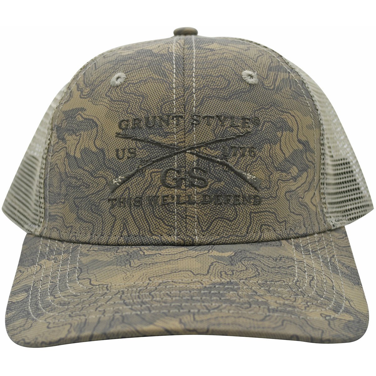 Grunt Style Logo Topography Hat - Sand - Forza Sports
