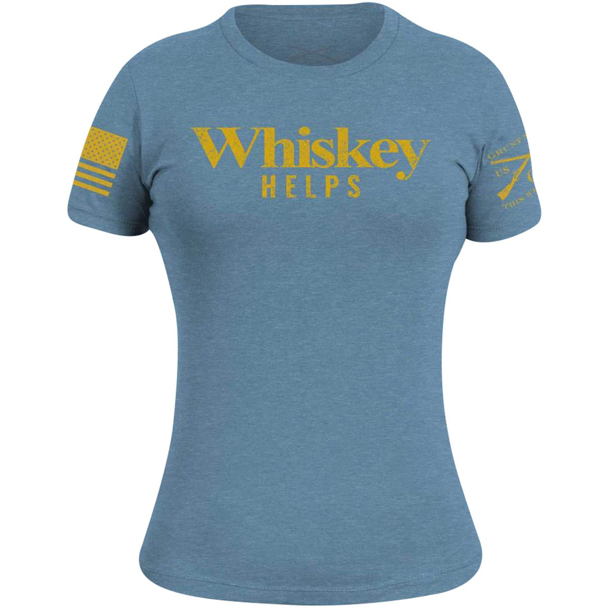 Grunt Style Women's Whiskey Helps T-Shirt - Heather Slate - Forza Sports